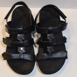 Vionic Black Amber Strappy Sandals Size 8 Podiatrist Designed
